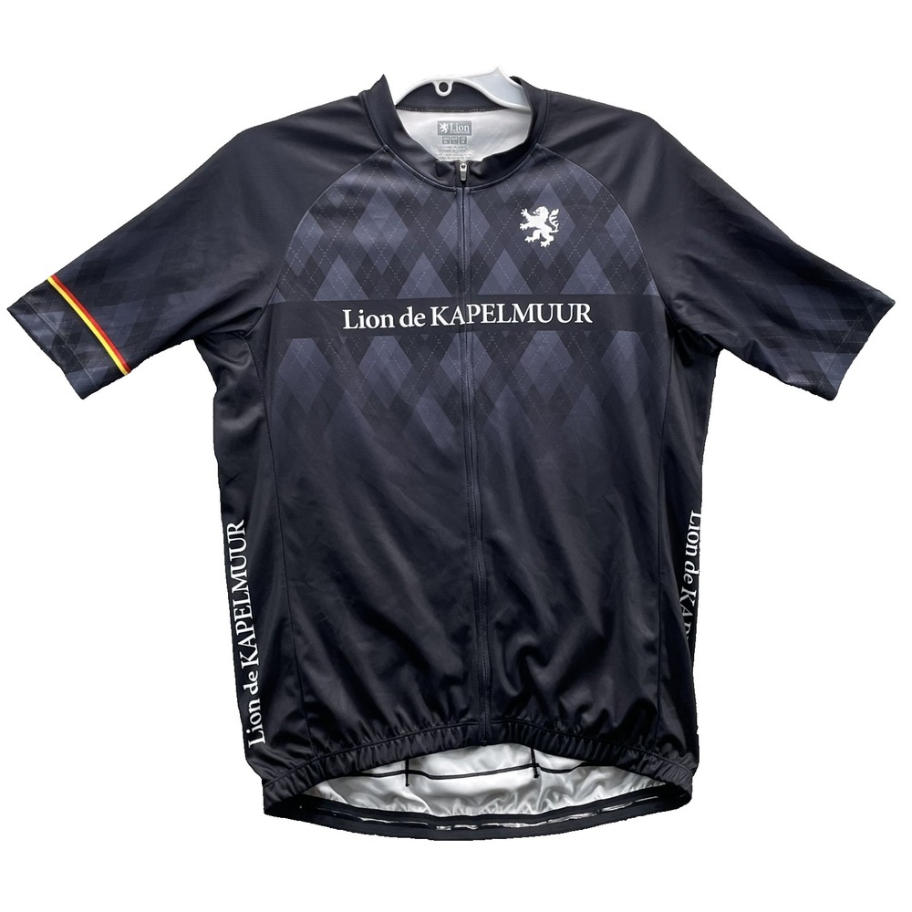 Lion de Kapelmuur Cycling Jersey Mens Medium Full Zip Performance Bicycle Racing